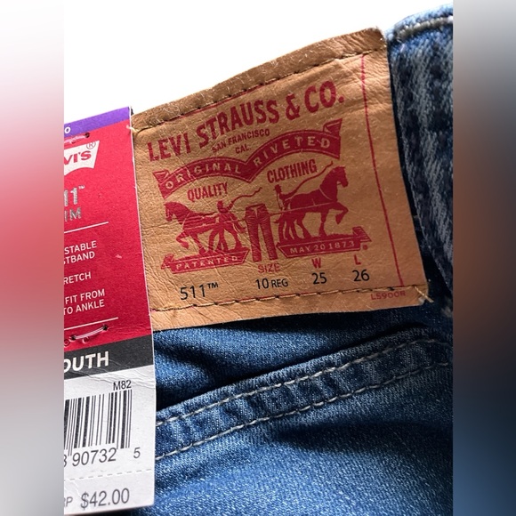 LEVI’S 511 Youth Size 10 Slim Flex Stretch Pants Jeans Slim Fit - Picture 4 of 5